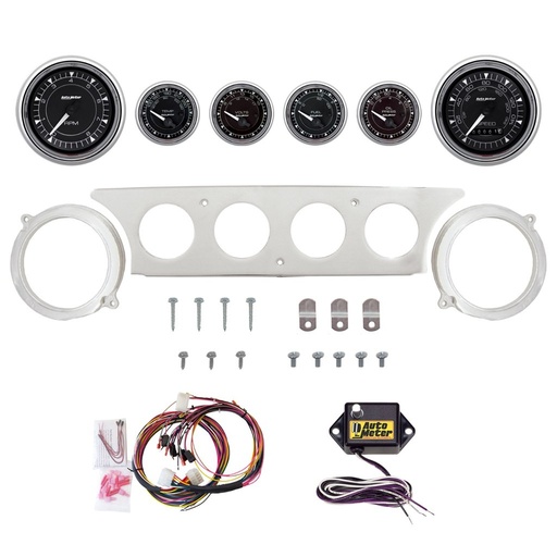 [ATM-2970-15] AutoMeter 6 GAUGE DIRECT-FIT DASH KIT, FORD GALAXIE 63-64, CHRONO CHROME