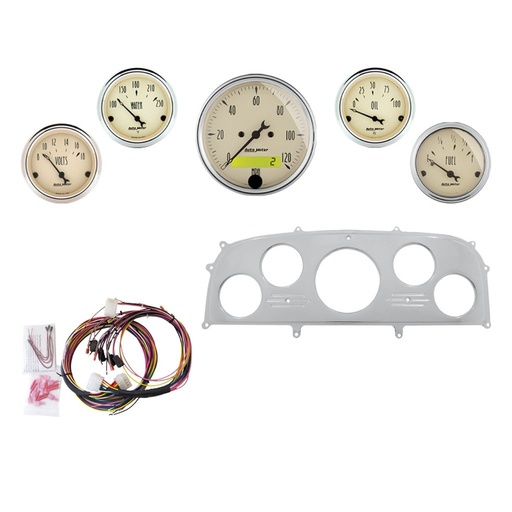 [ATM-2968-02] AutoMeter 5 GAUGE DIRECT-FIT DASH KIT, FORD GALAXIE 59, ANTIQUE BEIGE