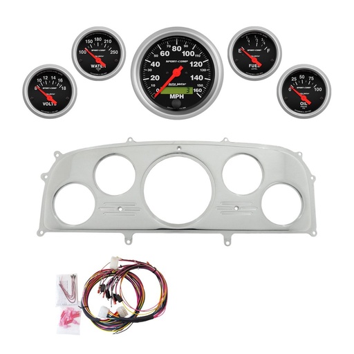 [ATM-2969-11] AutoMeter 5 GAUGE DIRECT-FIT DASH KIT, FORD GALAXIE 59, SPORT-COMP