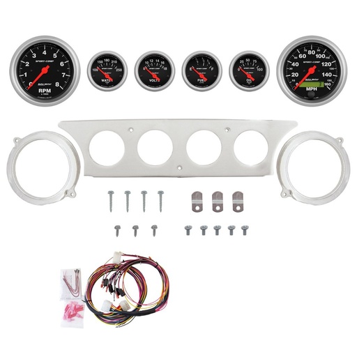 [ATM-2970-11] AutoMeter 6 GAUGE DIRECT-FIT DASH KIT, FORD GALAXIE 63-64, SPORT-COMP