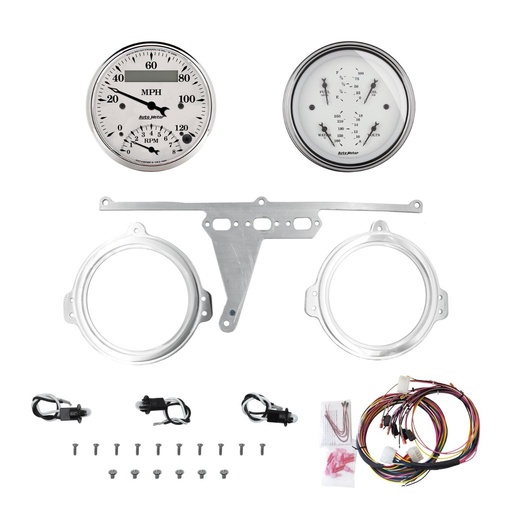 [ATM-2971-08] AutoMeter 2 GAUGE DIRECT FIT DASH KIT, FORD FALCON 66-67, OLD TYME WHITE
