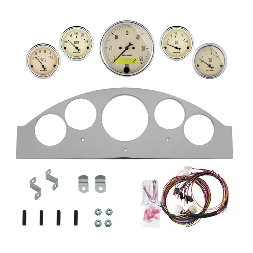 [ATM-2963-02] AutoMeter 5 GAUGE DIRECT-FIT DASH KIT, FORD FAIRLANE 57, ANTIQUE BEIGE