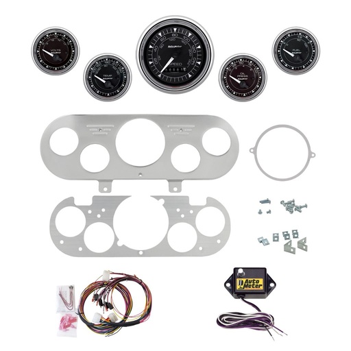 [ATM-2954-15] AutoMeter 5 GAUGE DIRECT-FIT DASH KIT, CHEVY NOVA 62-65, CHRONO CHROME