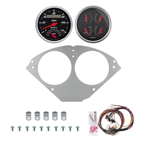 [ATM-2953-06] AutoMeter 2 GAUGE DIRECT-FIT DASH KIT, CHEVY CAR 55-56, DESIGNER BLACK