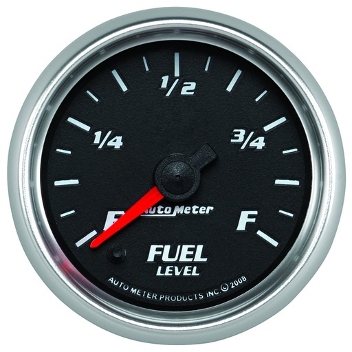 [ATM-19609] AutoMeter 2-1/16" FUEL LEVEL, PROGRAMMABLE 0-280 Ω, STEPPER MOTOR, BLACK/BRIGHT ANODIZED, PRO-CYCLE