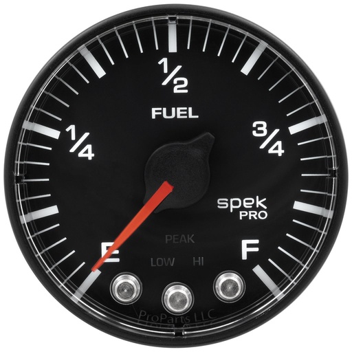 [ATM-P312328] AutoMeter 2-1/16" FUEL LEVEL, PROGRAMMABLE 0-300 Ω, STEPPER MOTOR, SPEK-PRO, FLAT ANTIGLARE LENS
