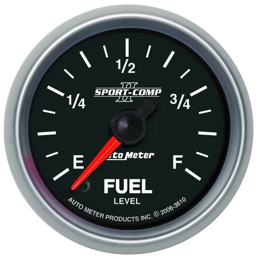 [ATM-3610] AutoMeter 2-1/16" FUEL LEVEL, PROGRAMMABLE 0-280 Ω, STEPPER MOTOR, SC II