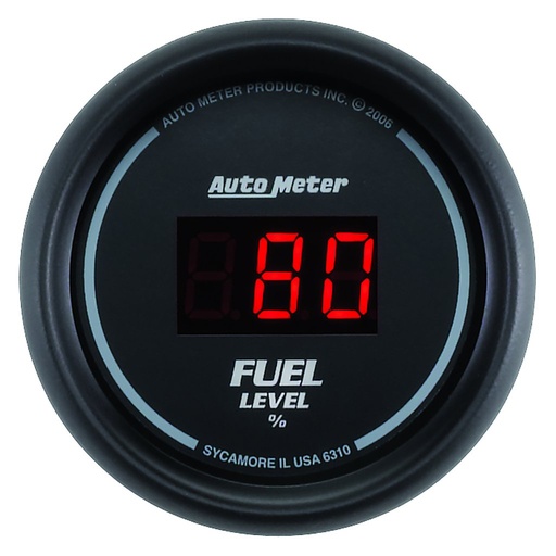 [ATM-6310] AutoMeter 2-1/16" FUEL LEVEL, PROGRAMMABLE 0-280 Ω, DIGITAL BLACK