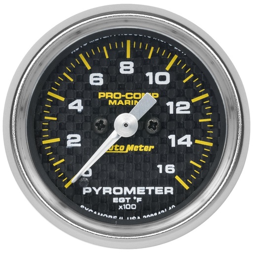 [ATM-200842-40] AutoMeter 2-1/16" PYROMETER, 0-1600 °F, STEPPER MOTOR, MARINE CARBON FIBER