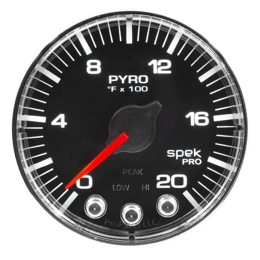 [ATM-P310318] AutoMeter 2-1/16" PYROMETER, 0-2000 °F, STEPPER MOTOR, SPEK-PRO, BLACK DIAL, CHROME BEZEL, FLAT ANTIGLARE LENS