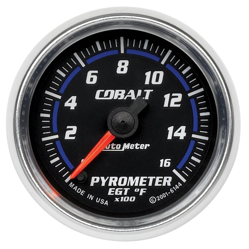 [ATM-6144] AutoMeter 2-1/16" PYROMETER, 0-1600 °F, STEPPER MOTOR, COBALT