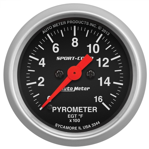 [ATM-3344] AutoMeter 2-1/16" PYROMETER, 0-1600 °F, STEPPER MOTOR, SPORT-COMP