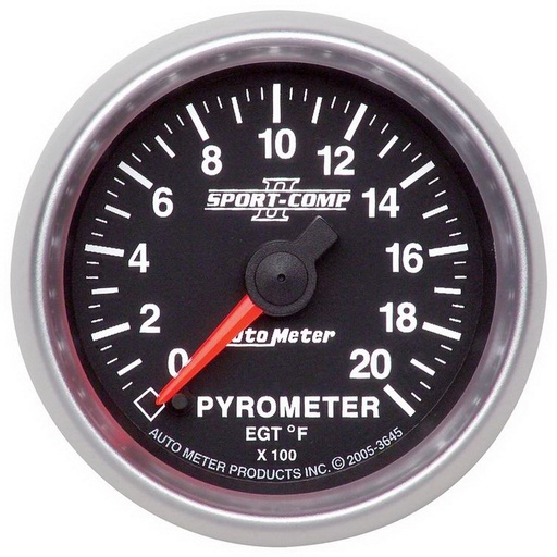 [ATM-3645] AutoMeter 2-1/16" PYROMETER, 0-2000 °F, STEPPER MOTOR, SPORT-COMP II