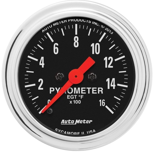 [ATM-2554] AutoMeter 2-1/16" PYROMETER, 0-1600 °F, TRADITIONAL CHROME