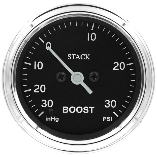 [ATM-ST3312C] AutoMeter BOOST, PRO STEPPER MOTOR, 52MM, CLASSIC, -30INHG TO +30PSI, INCL. T-FITTING