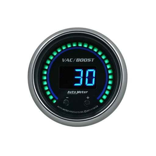 [ATM-6758-CB] AutoMeter 2-1/16" TWO CHANNEL VAC/BOOST / FLUID PRESSURE, SELECTABLE SCALE PSI / BAR, COBALT ELITE DIGITAL