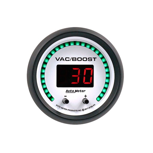 [ATM-6758-PH] AutoMeter 2-1/16" TWO CHANNEL VAC/BOOST / FLUID PRESSURE, SELECTABLE SCALE PSI / BAR, PHANTOM ELITE DIGITAL