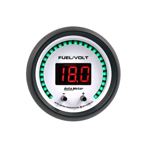 [ATM-6709-PH] AutoMeter 2-1/16" TWO CHANNEL FUEL LEVEL / VOLTMETER, 0-100%/8-18V, PHANTOM ELITE DIGITAL