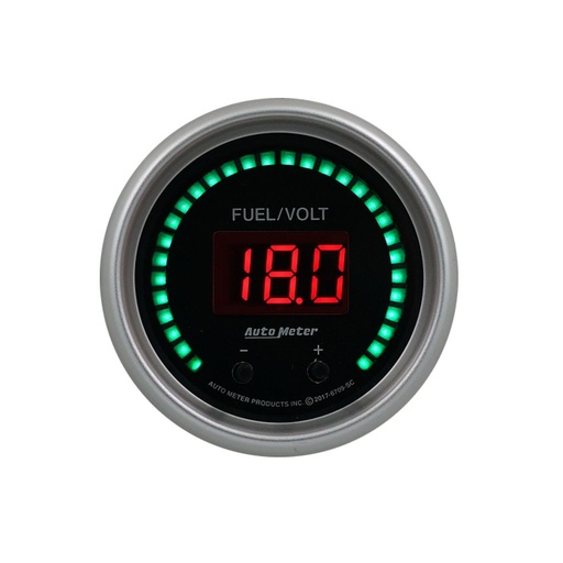 [ATM-6709-SC] AutoMeter 2-1/16" TWO CHANNEL FUEL LEVEL / VOLTMETER, 0-100%/8-18V, SPORT-COMP ELITE DIGITAL