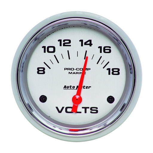 [ATM-200757-35] AutoMeter 2-5/8" VOLTMETER, 8-18V, AIR-CORE, MARINE CHROME