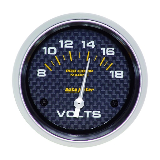[ATM-200757-40] AutoMeter 2-5/8" VOLTMETER, 8-18V, AIR-CORE, MARINE CARBON FIBER