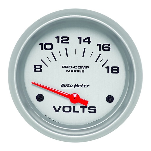 [ATM-200757-33] AutoMeter 2-5/8" VOLTMETER, 8-18V, AIR-CORE, MARINE SILVER
