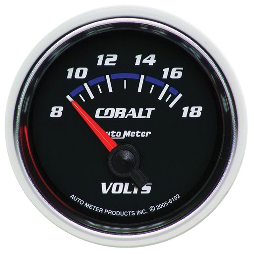 [ATM-6192] AutoMeter 2-1/16" VOLTMETER, 8-18V, AIR-CORE, COBALT