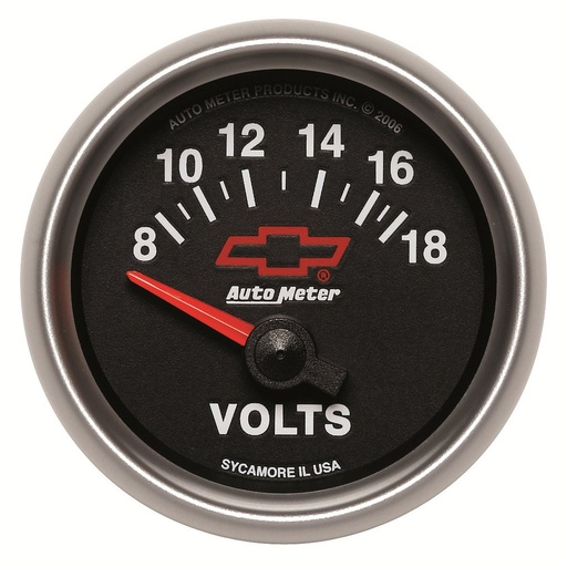[ATM-3692-00406] AutoMeter 2-1/16" VOLTMETER, 8-18V, CHEVY RED BOWTIE