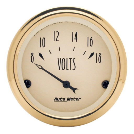[ATM-1592] AutoMeter 2-1/16" VOLTMETER, 8-18V, AIR-CORE, GOLDEN OLDIES
