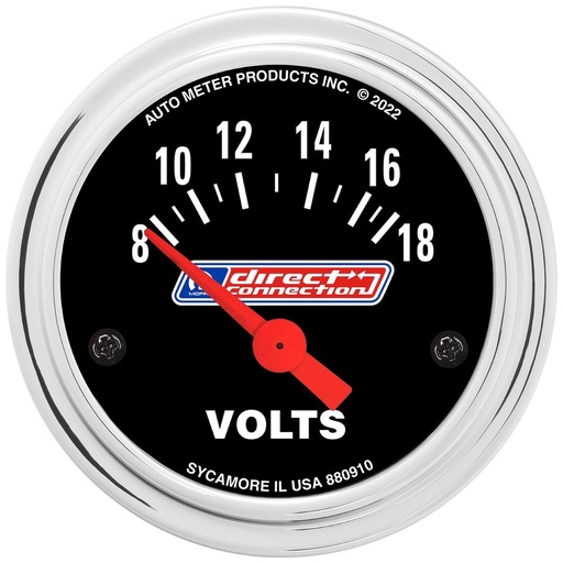 [ATM-880910] AutoMeter 2" VOLTMETER, 8-18 VOLTS, MOPAR DIRECT CONNECTION