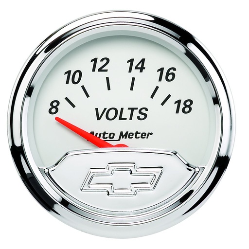 [ATM-1391-00408] AutoMeter 2-1/16" VOLTMETER, 8-18V, CHEVROLET HERITAGE BOWTIE