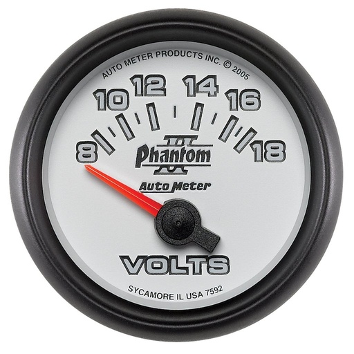 [ATM-7592] AutoMeter 2-1/16" VOLTMETER, 8-18V, AIR-CORE, PHANTOM II