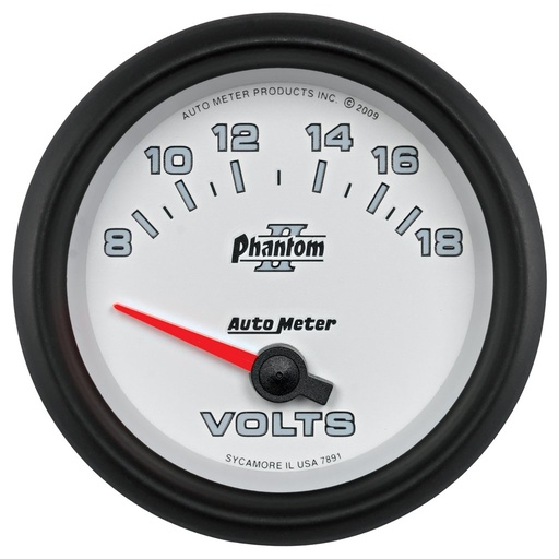 [ATM-7891] AutoMeter 2-5/8" VOLTMETER, 8-18V, AIR-CORE, PHANTOM II