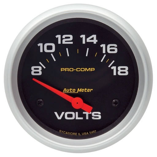 [ATM-5492] AutoMeter 2-5/8" VOLTMETER, 8-18V, AIR-CORE, PRO-COMP