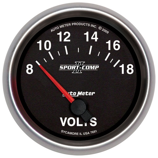[ATM-7691] AutoMeter 2-5/8" VOLTMETER, 8-18V, AIR-CORE, SPORT-COMP II