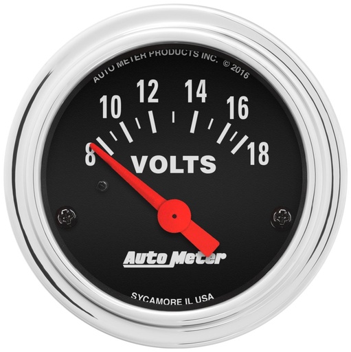 [ATM-2592] AutoMeter 2-1/16" VOLTMETER, 8-18V, AIR-CORE, TRADITIONAL CHROME