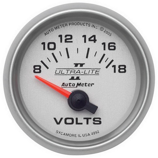 [ATM-4992] AutoMeter 2-1/16" VOLTMETER, 8-18V, AIR-CORE, ULTRA-LITE II