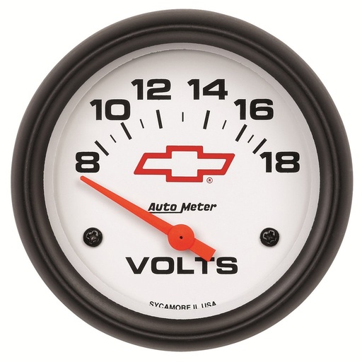 [ATM-5891-00406] AutoMeter 2-5/8" VOLTMETER, 8-18V, CHEVY RED BOWTIE