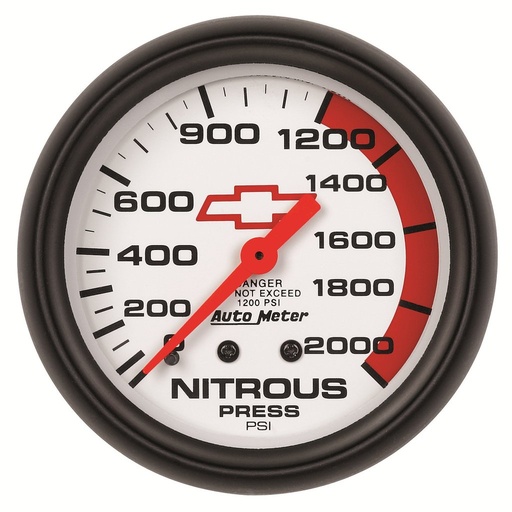[ATM-5828-00406] AutoMeter 2-5/8" NITROUS PRESSURE, 0-2000 PSI, CHEVY RED BOWTIE