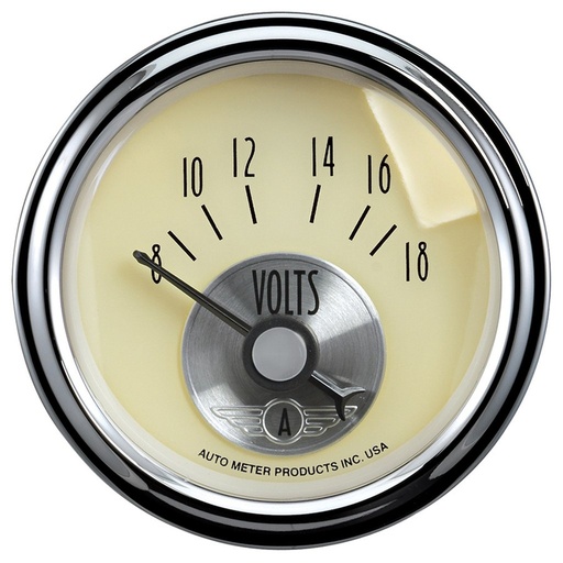 [ATM-2092] AutoMeter 2-1/16" VOLTMETER, 8-18V, AIR-CORE, PRESTIGE ANTIQUE IVORY
