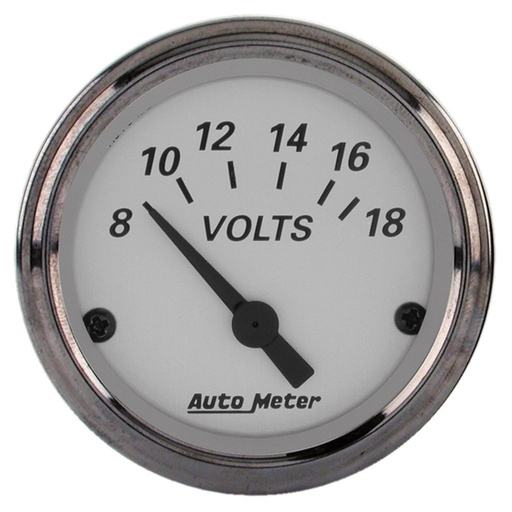[ATM-1992] AutoMeter 2-1/16" VOLTMETER, 8-18V, AIR-CORE, AMERICAN PLATINUM