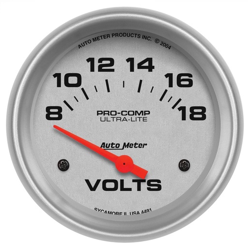 [ATM-4491] AutoMeter 2-5/8" VOLTMETER, 8-18V, AIR-CORE, ULTRA-LITE