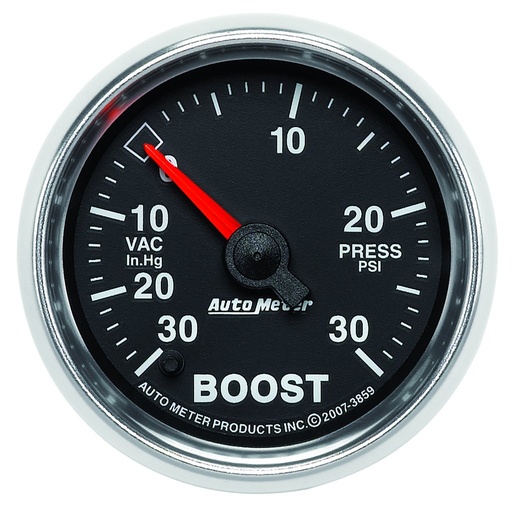 [ATM-3859] AutoMeter 2-1/16" BOOST/VACUUM, 30 IN HG/30 PSI, STEPPER MOTOR, GS