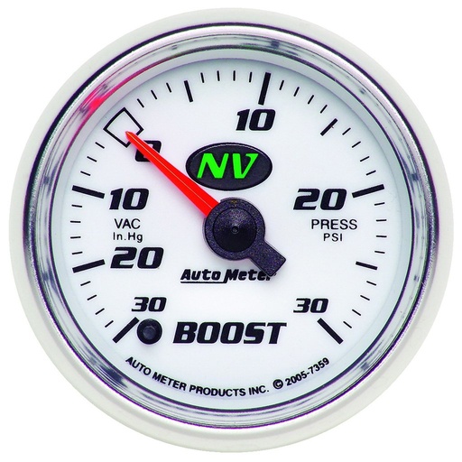 [ATM-7359] AutoMeter 2-1/16" BOOST/VACUUM, 30 IN HG/30 PSI, STEPPER MOTOR, NV