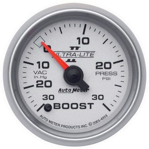 [ATM-4959] AutoMeter 2-1/16" BOOST/VACUUM, 30 IN HG/30 PSI, STEPPER MOTOR, ULTRA-LITE II