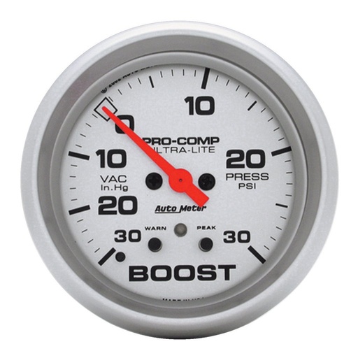 [ATM-4477] AutoMeter 2-5/8" BOOST/VACUUM, 30 IN HG/30 PSI, STEPPER MOTOR, ULTRA-LITE