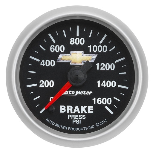 [ATM-880450] AutoMeter BRAKE PRESS, 2-1/16", 1600PSI, STEPPER MOTOR, STEPPER MOTOR, Chevy Gold Bowtie