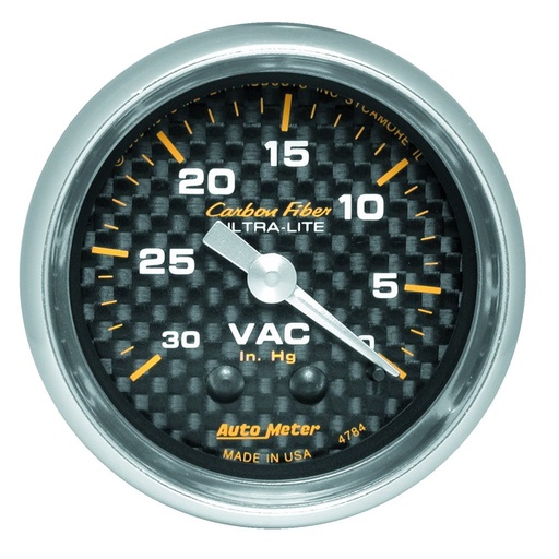 [ATM-4784] AutoMeter 2-1/16" VACUUM, 0-30 IN HG, CARBON FIBER