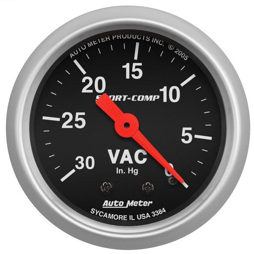 [ATM-3384] AutoMeter 2-1/16" VACUUM, 0-30 IN HG, SPORT-COMP