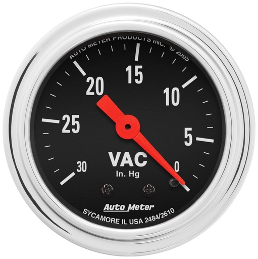 [ATM-2484] AutoMeter 2-1/16" VACUUM, 0-30 IN HG, TRADITIONAL CHROME